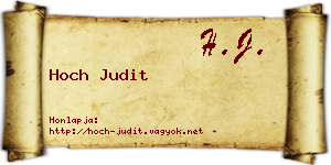 Hoch Judit névjegykártya